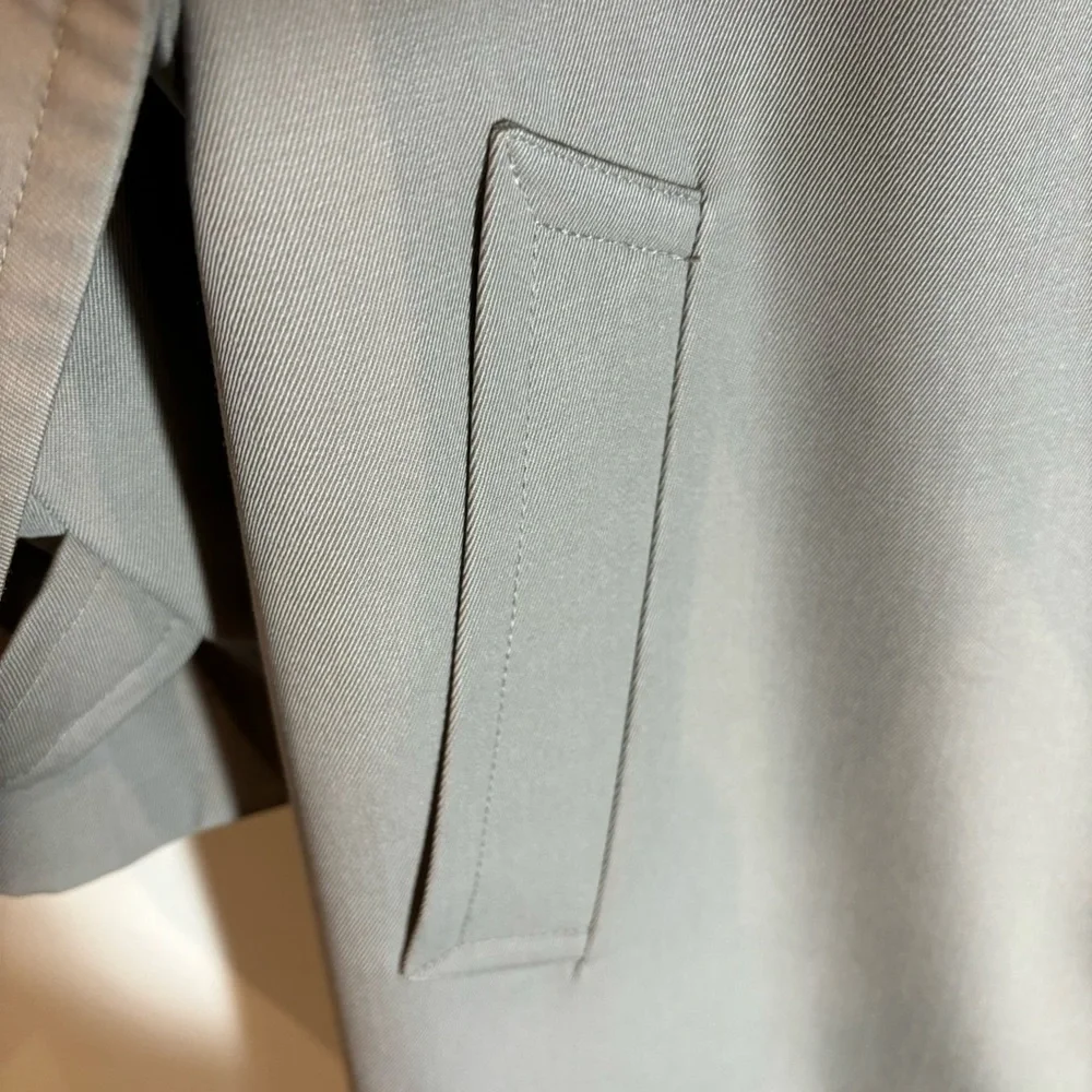 AQUASCUTUM SZ 6 UK Wool Raglan Sleeve Back Slit Belt Trench Coat with Pockets - Picture 5 of 14